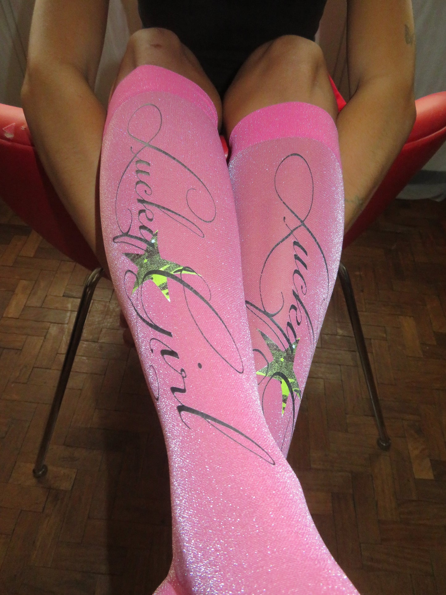 Pink Sparkly Lucky Girl Socks