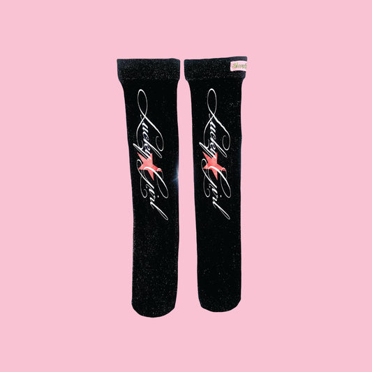 Black Sparkly LuckyGirl Socks